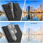 Suoman 3-Pack for Samsung Galaxy S22 Ultra 5G Tempered Glass Camera Lens Protector, Camera Lens Protector for Galaxy S22 Ultra 5G 6.8 Inch [Not Affect Flash] [Scratch-Resistant] - Black