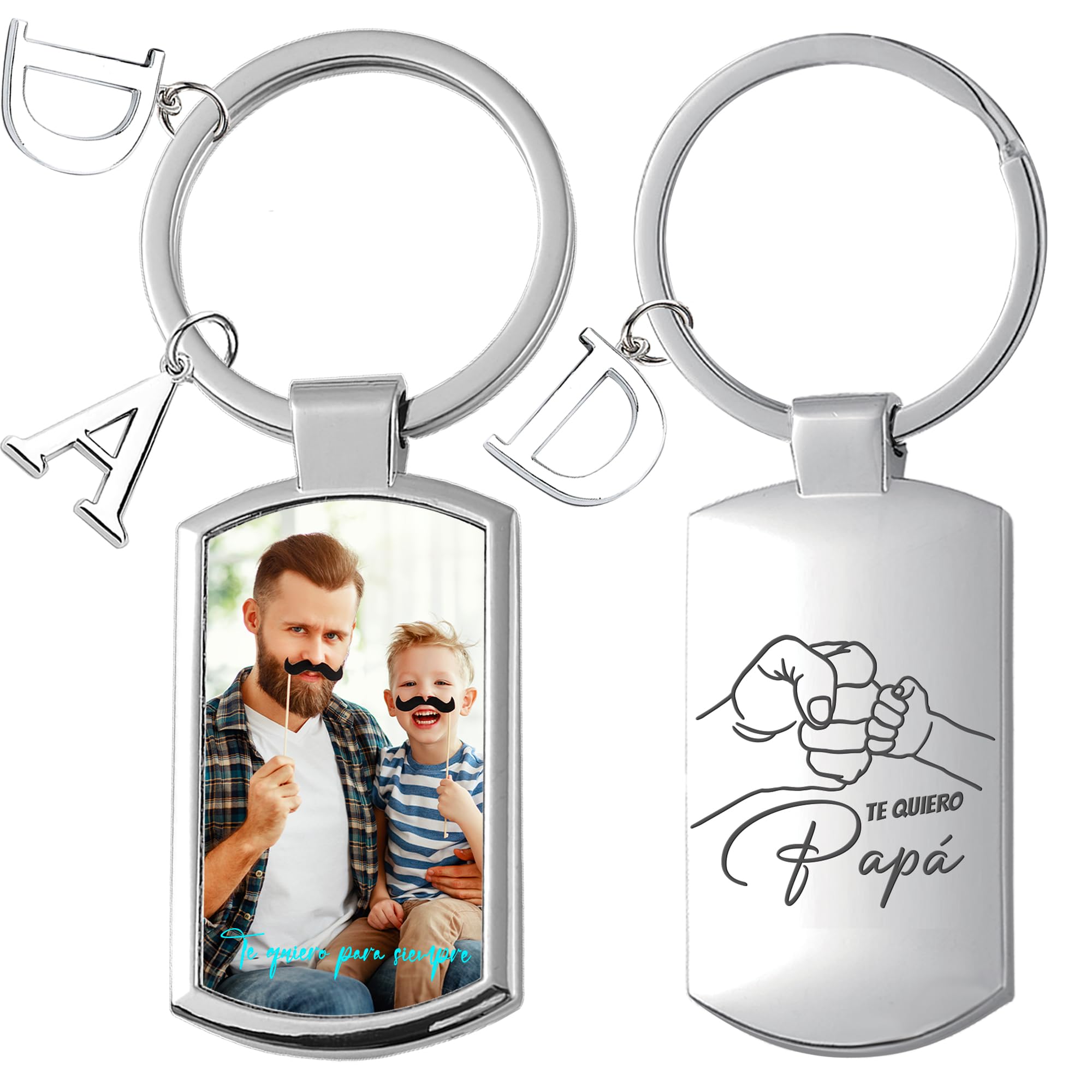 Easycosy Llaveros Personalizados con Foto, Llaveros Originales de Doble Cara, Regalos San Valentin para Mujer, Hombre, Papá, Mamá