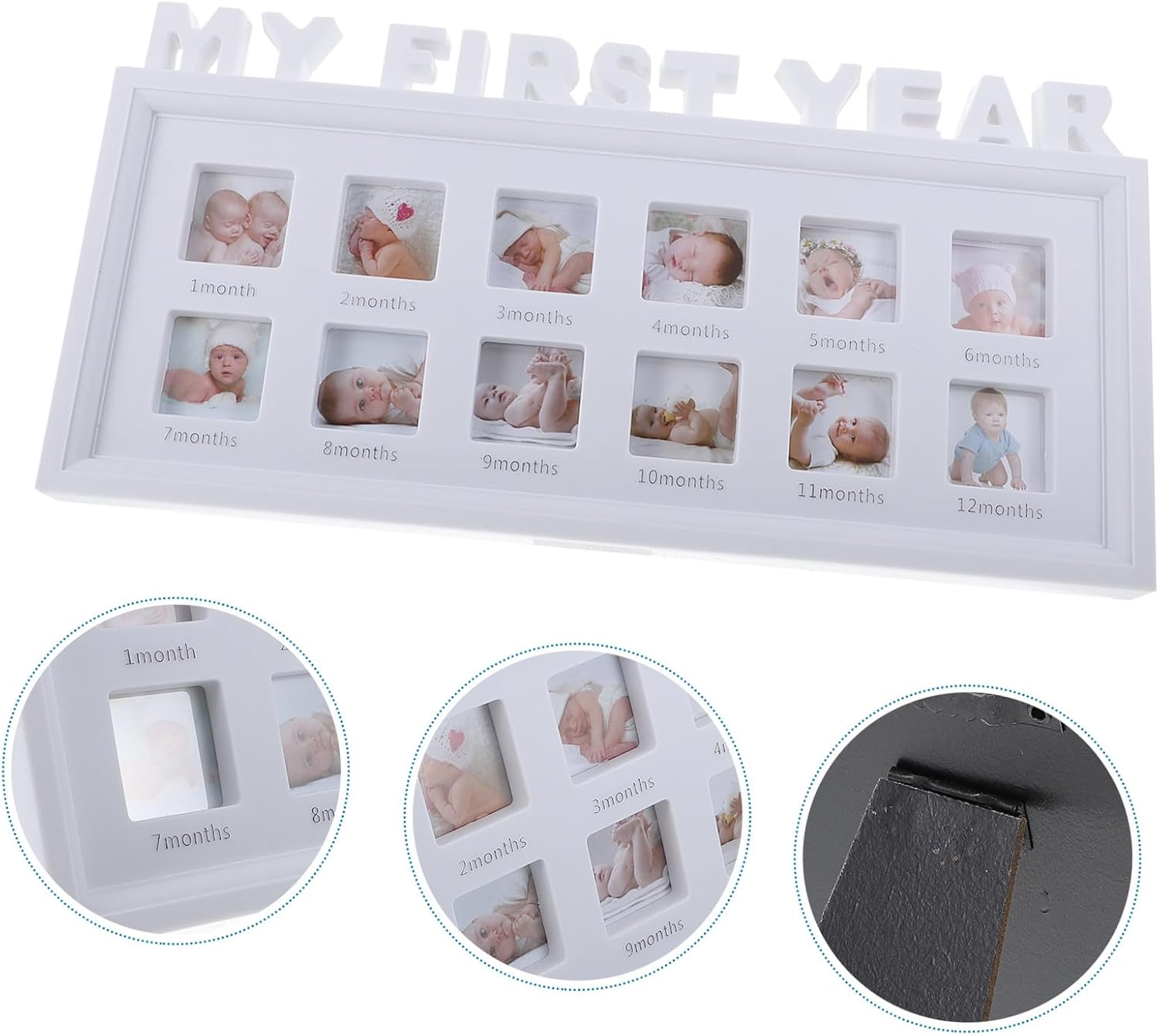 Garneck Photo Frame First Year Frame Born Picture Frames Memory Monthly Photos Photo Display Nursery Decor Milestone Growth Collage Growing White
