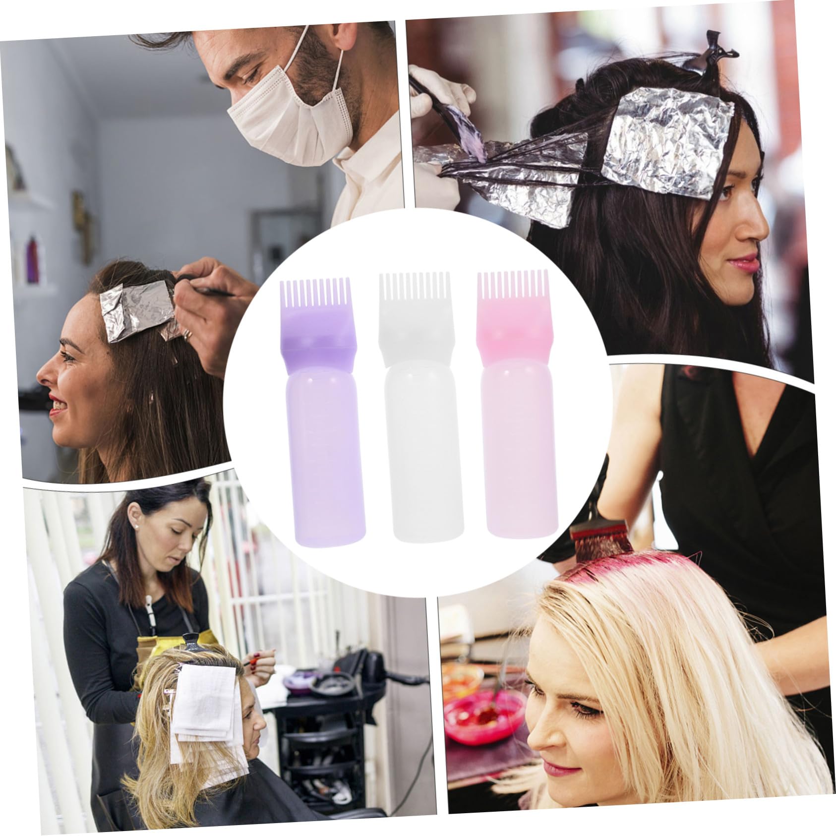 3 Stück Haarfärbemittel mit Kamm, Applikator, 120ml Abs