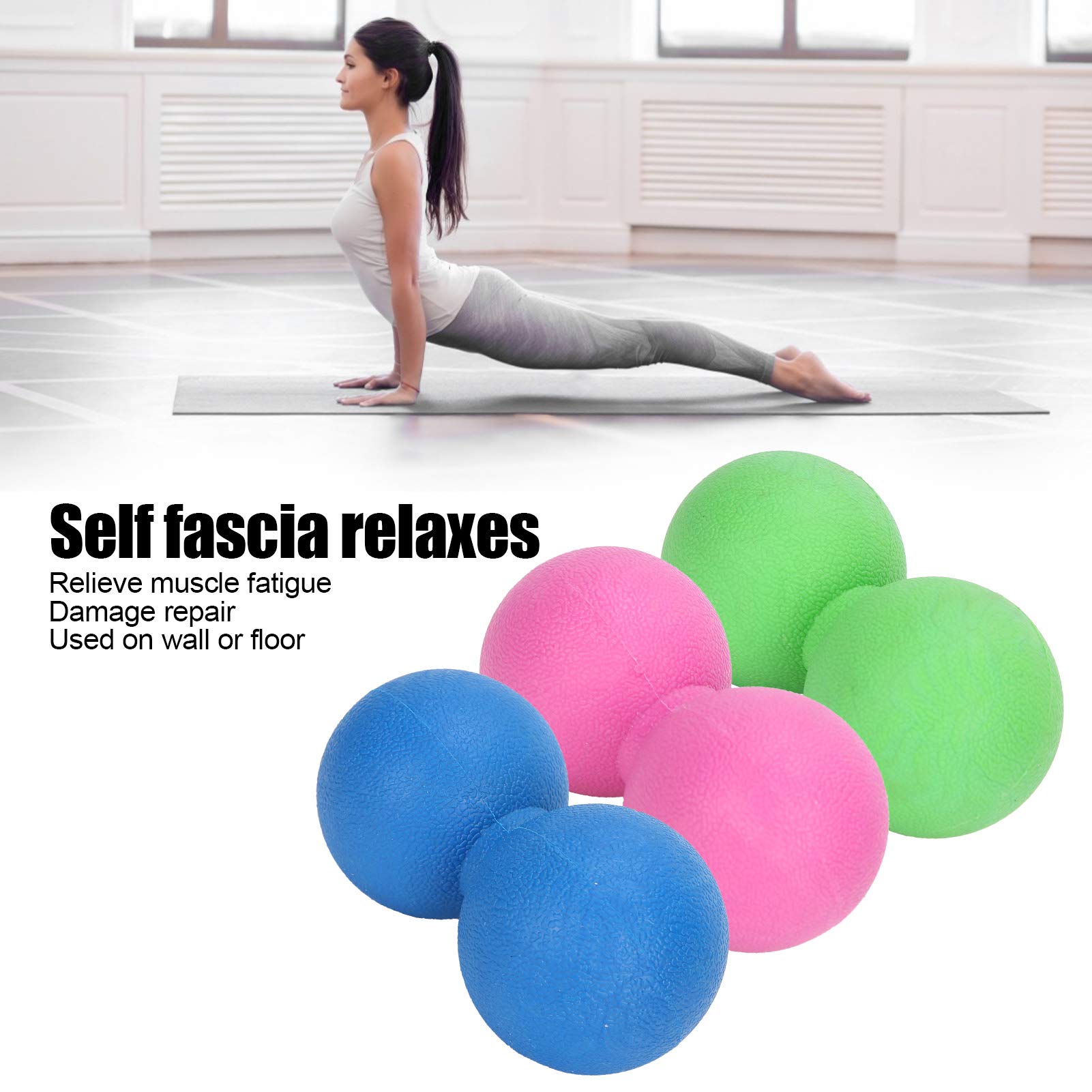 Pongnas Las Bolas de Masaje con Forma de maní Promueven la Relajación Fascial y Alivian la Fatiga Muscular, lo que Las Hace Adecuadas para Trabajadores de Oficina, Atletas, Niños y (Rosa roja +