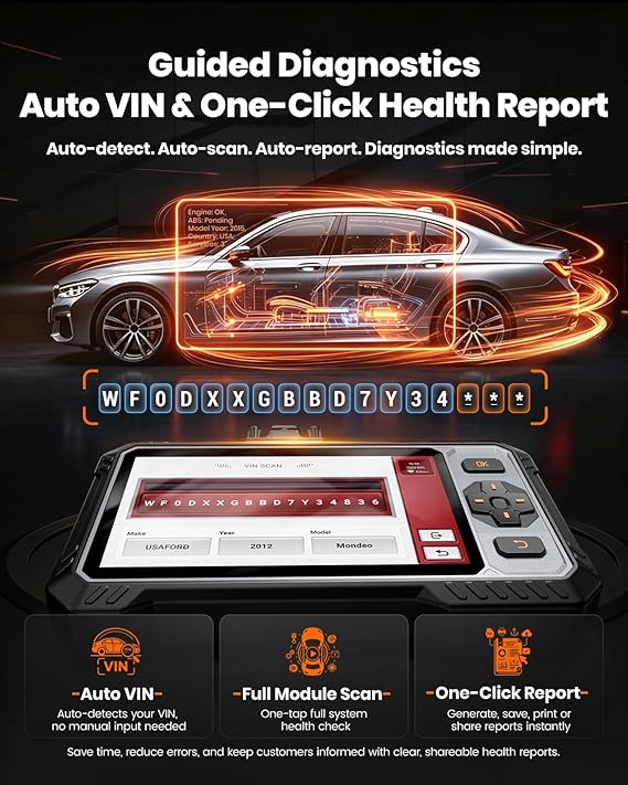ANCEL FX6000 Bidirectional OBD2 Scanner with 7+ Resets | ABS, SRS, Transmission & Engine System Diagnostic Scan Tool, Oil/EPB/BMS/SAS/Throttle Reset, ABS Bleeding, Live Data, Auto VIN, Lifetime Update