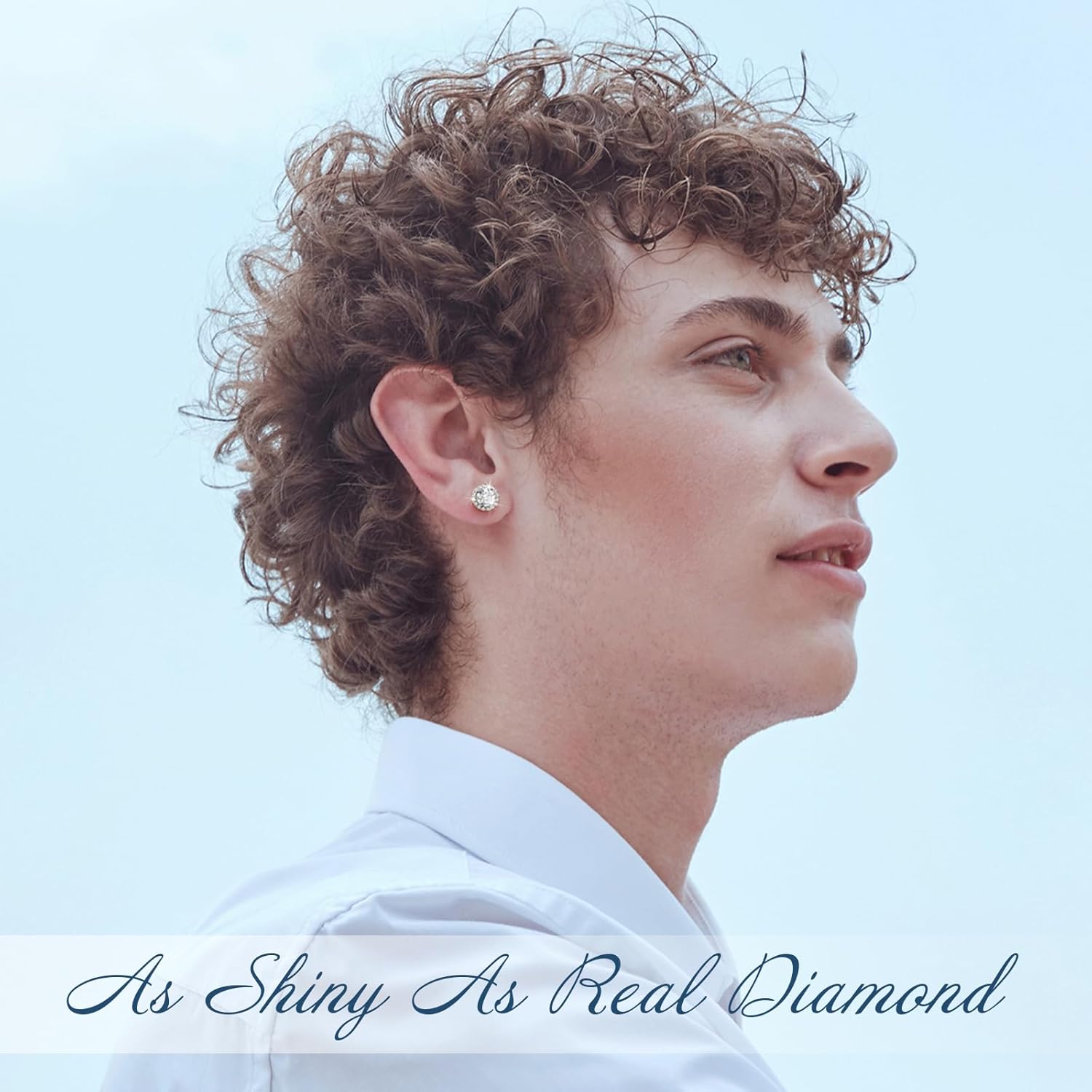 Moissanite Halo Earrings 0.2-4Carats(3-8mm) Moissanite Stud Earrings 18k Gold Over 925 Sterling Silver Earrings for Women Men D Color VVS1 Round Cluster Stud Push Back Ice Out Ear Studs - Image 8