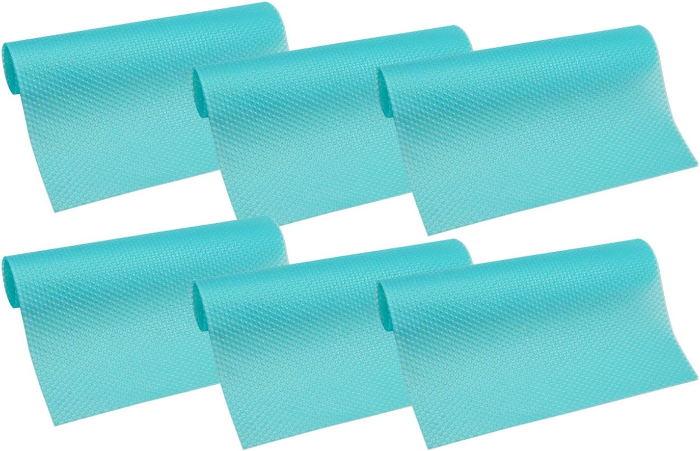 HityTech 6 Pack Refrigerator Liners, Washable Refrigerator Mats Liners Waterproof Fridge Pads Shelves Drawer Table Mats 17 3/4" x 11 3/4" - All 6 Blue