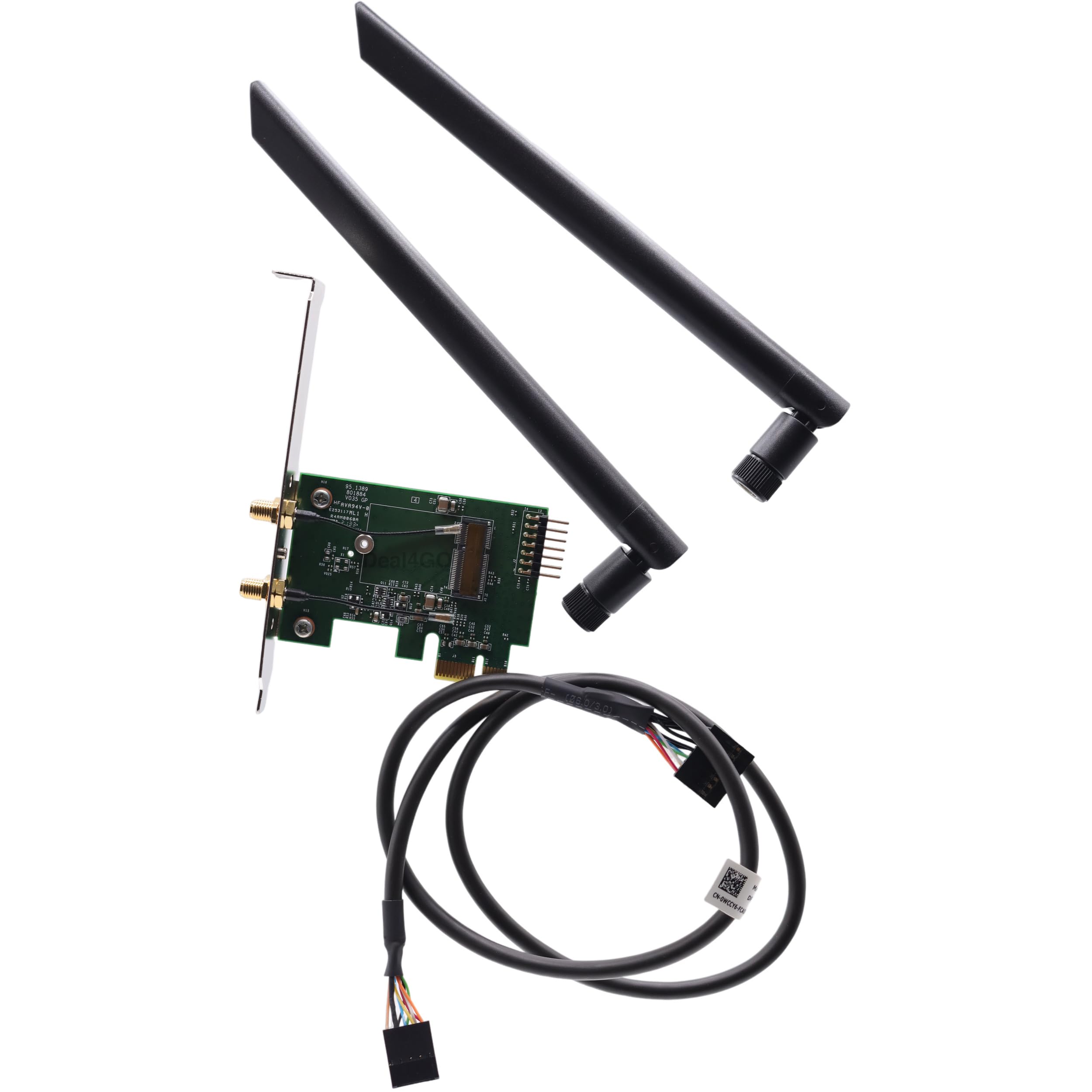 Deal4GO Adaptateur WiFi sans fil PCIe vers M.2 7HP8W 07HP8W avec câble BT de remplacement pour Dell Precision 5820 7920 5860 7960 7820 7875 (pas de carte Wi-Fi)