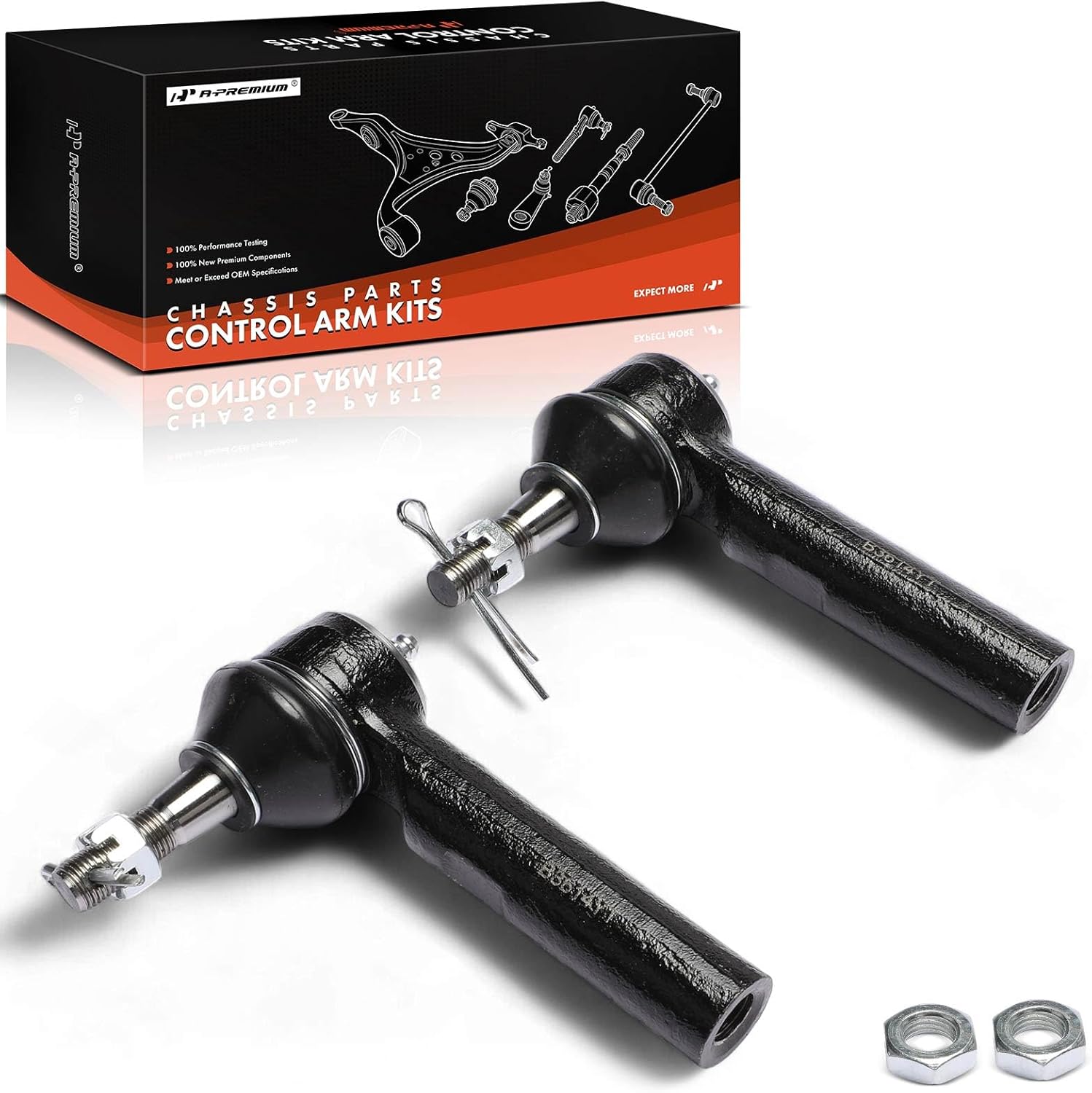 A-Premium 2 x Front Outer Tie Rod Ends, Compatible with Dodge Grand Caravan 2005-2007, Caravan 2005-2007 & Chrysler Town & Country 2005-2007, Pacifica 2004-2008