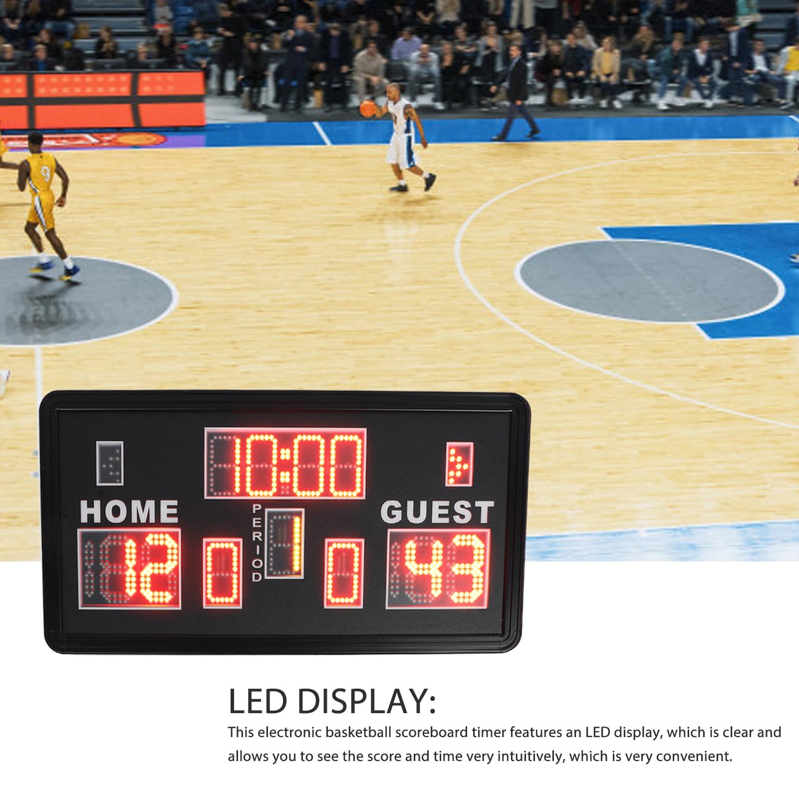 SEAFRONT Display a LED Tabellone Segnapunti Elettronico per Basket con Telecomando Wireless, Telaio in Lega di Alluminio, Opzioni di Montaggio Multiple per