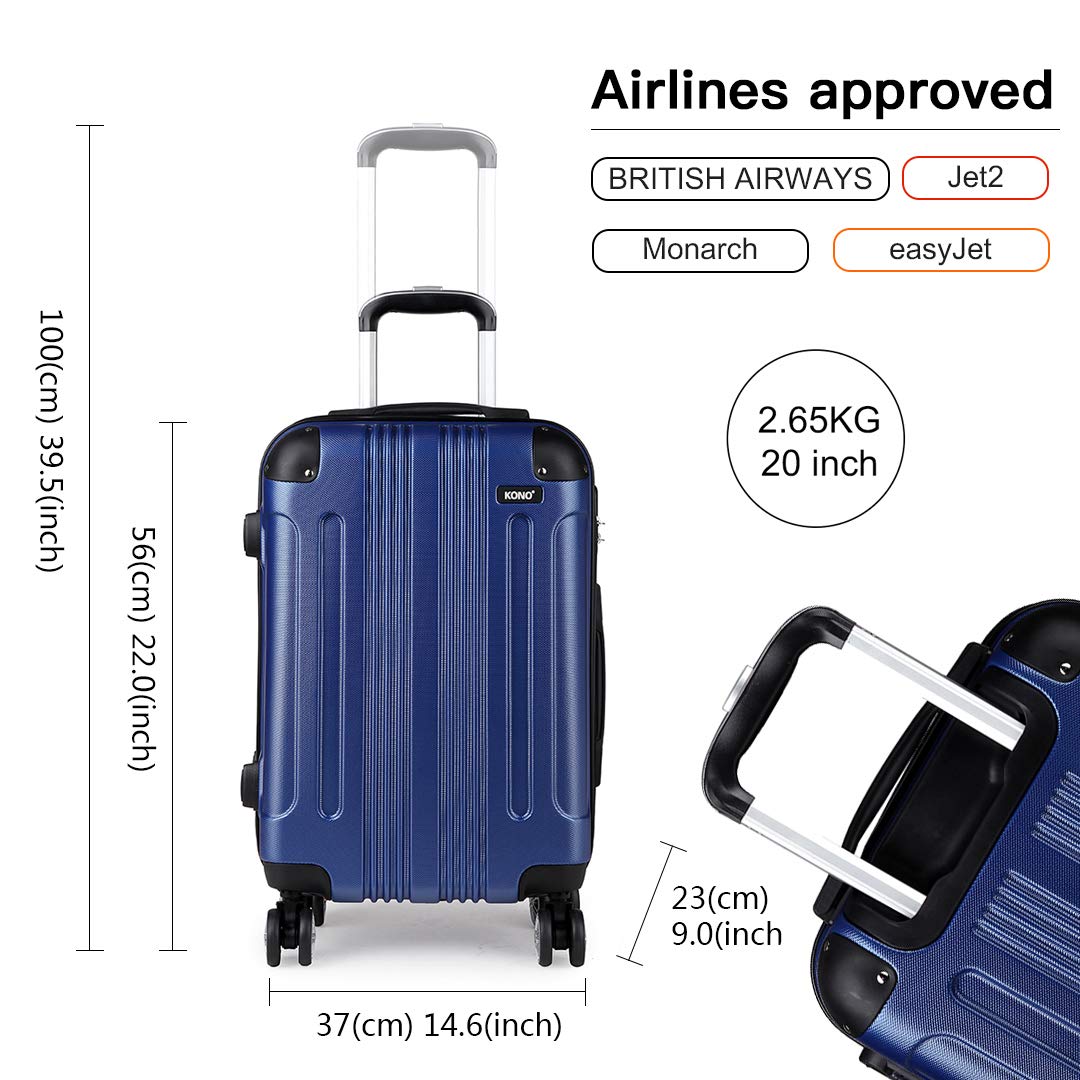 Travel Trolley Suitcases (Navy 