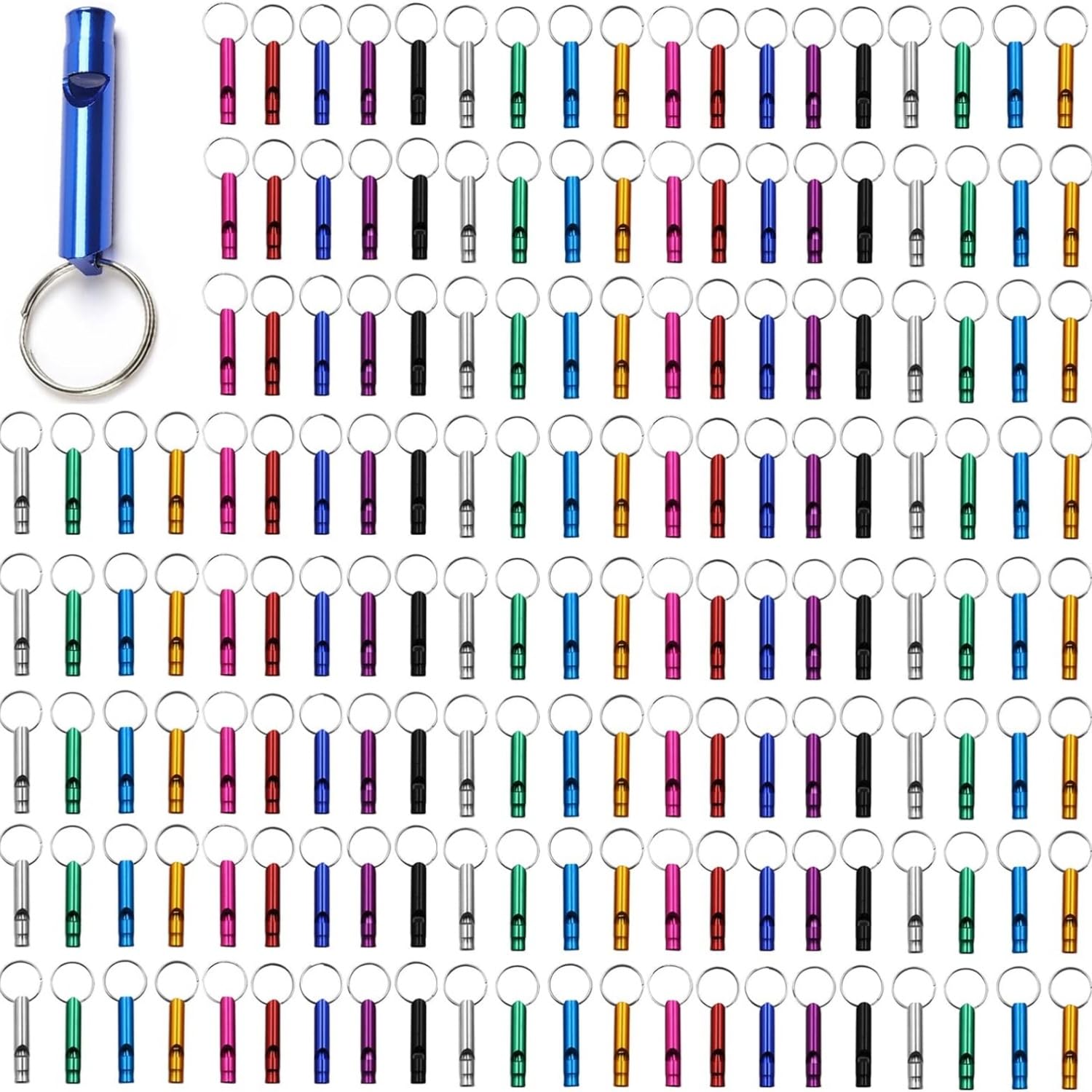 PATIKIL Silbato De Supervivencia De Emergencia, Paquete De 6 Silbatos De Tubos Dobles, Silbatos De Aluminio