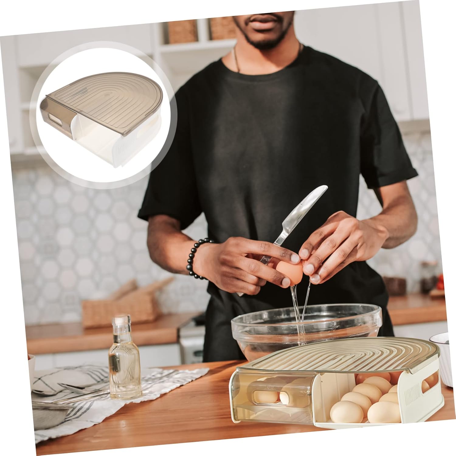 Egg Storage Box Egg Carton Household Storage Box Organizer for Refrigerator Multi-function Tray Thickened Tray