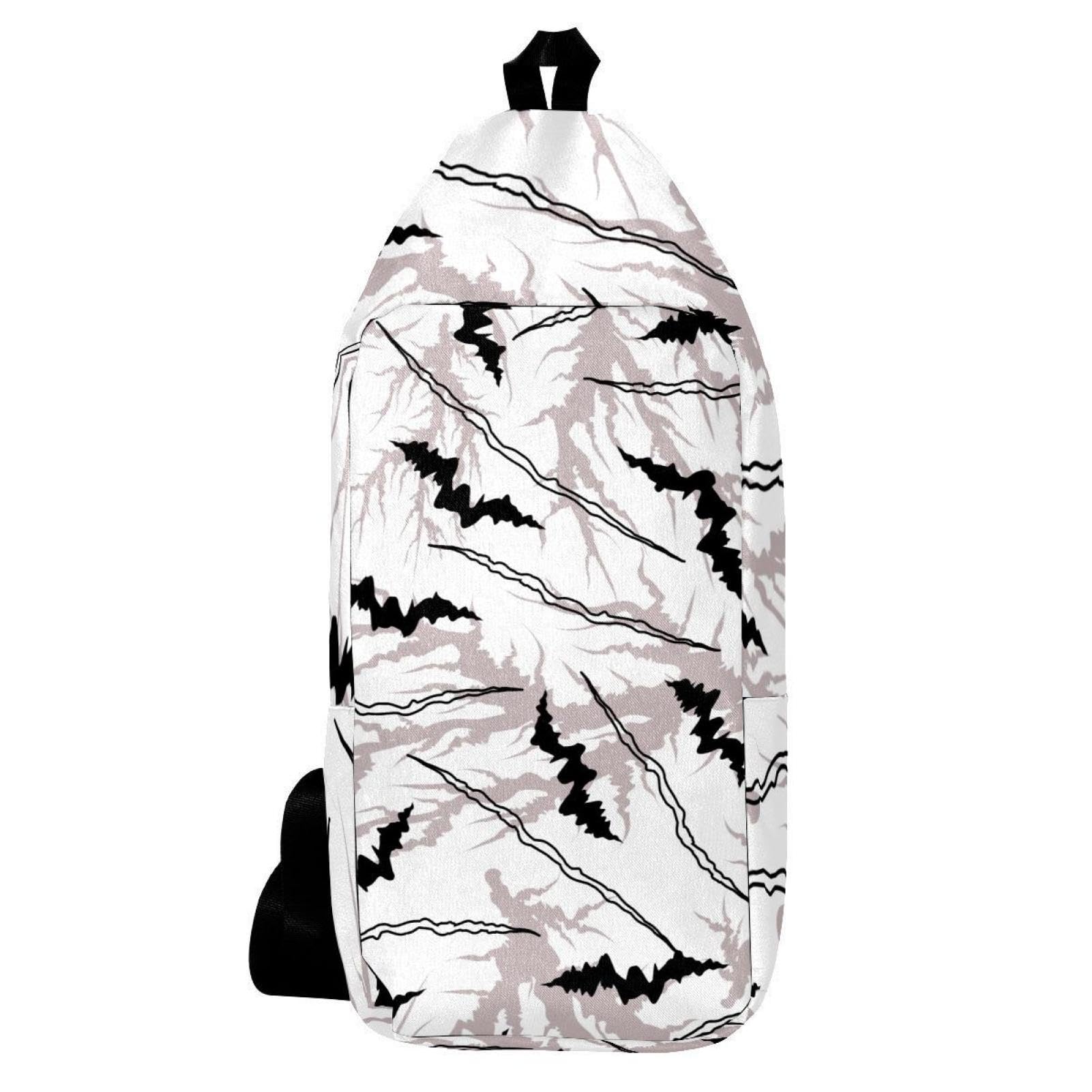 Sac à dos à bandoulière noir craquelé au design texturé unique