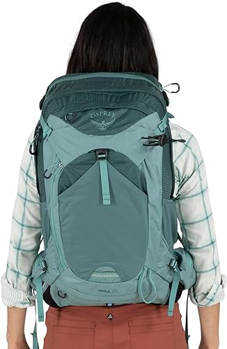 Vista 16 de Osprey Mira 22L Mochila de senderismo para mujer con depósito hidráulico, color verde suculento