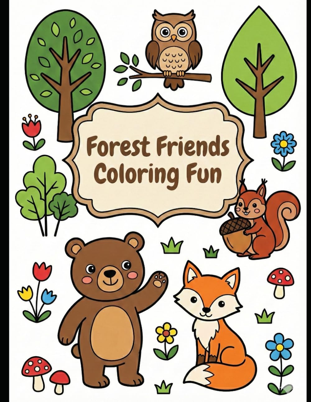 Forest Friends Coloring Fun: A Cheerful Woodland Adventure for Kids