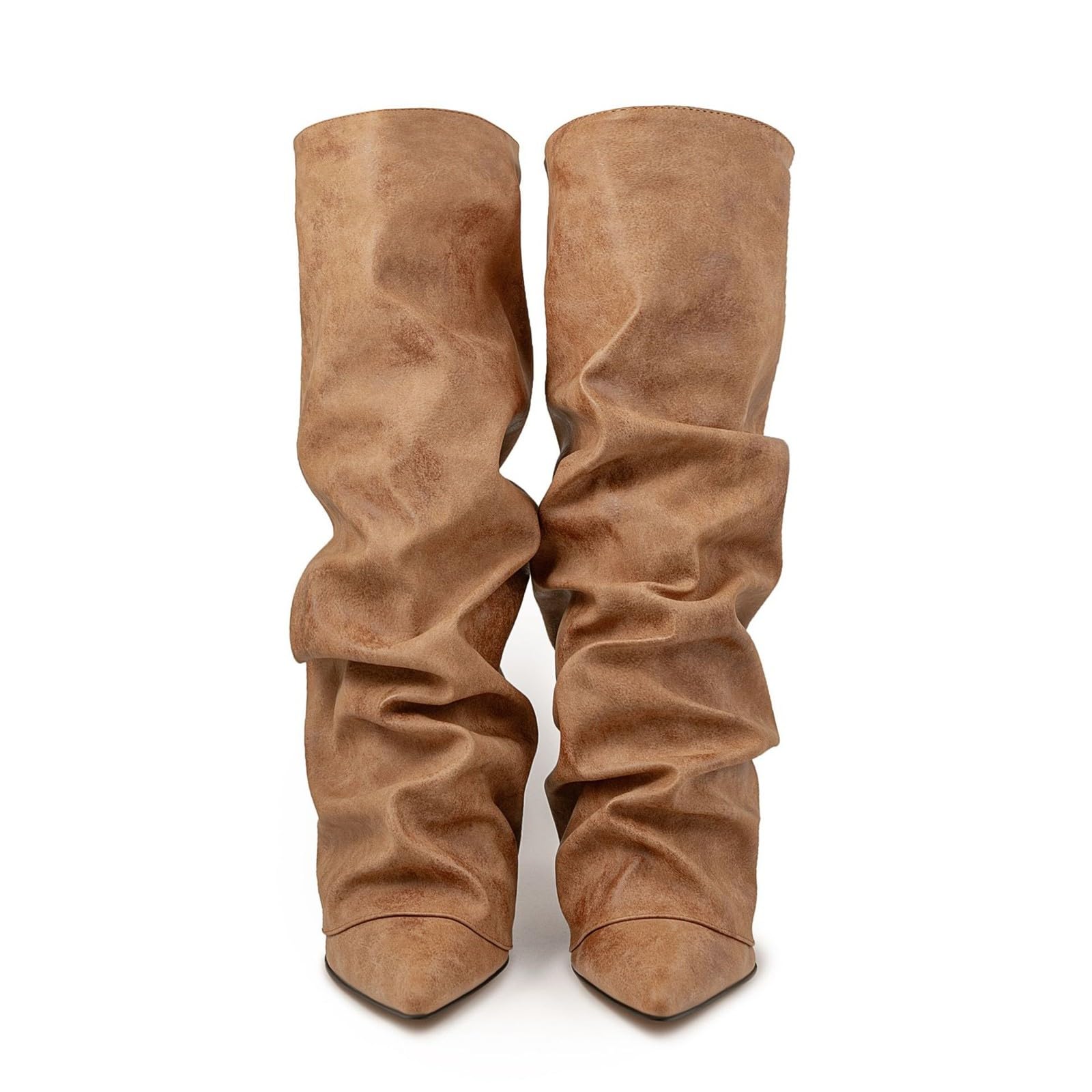 Generisch Stivali da donna con tacco a blocco, in pizzo, elasticizzati, per autunno e inverno, comodi, con tacco alto, casual, al ginocchio