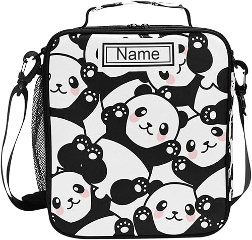 Miniatura 7 de Lonchera personalizada con diseño de caballos, caballos, animales, con nombre personalizado, bolsa de almuerzo aislada para niñas, bolsa de almuerzo