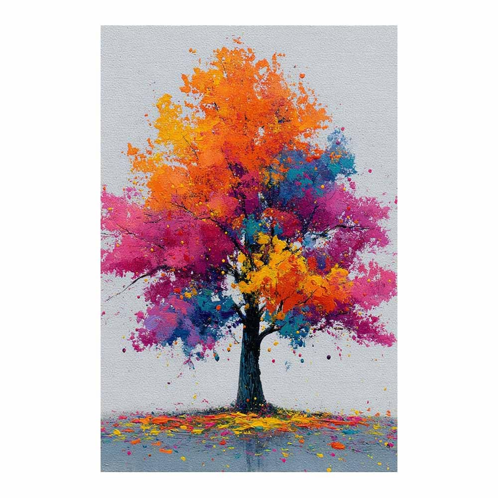 HOQIU Wall Pictures Purple Cliff Fall Tree tree poster, landscape wall art, for Living Room Bedroom Bathroom.(Multicolor)-70x100cm Unframed