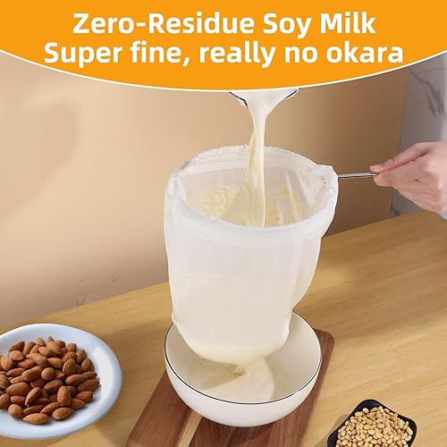 Miniatura 3 de 5 bolsas de colador de malla ultra fina de alta calidad con mango de acero inoxidable, bolsas reutilizables para leche de nuez, paños de queso para