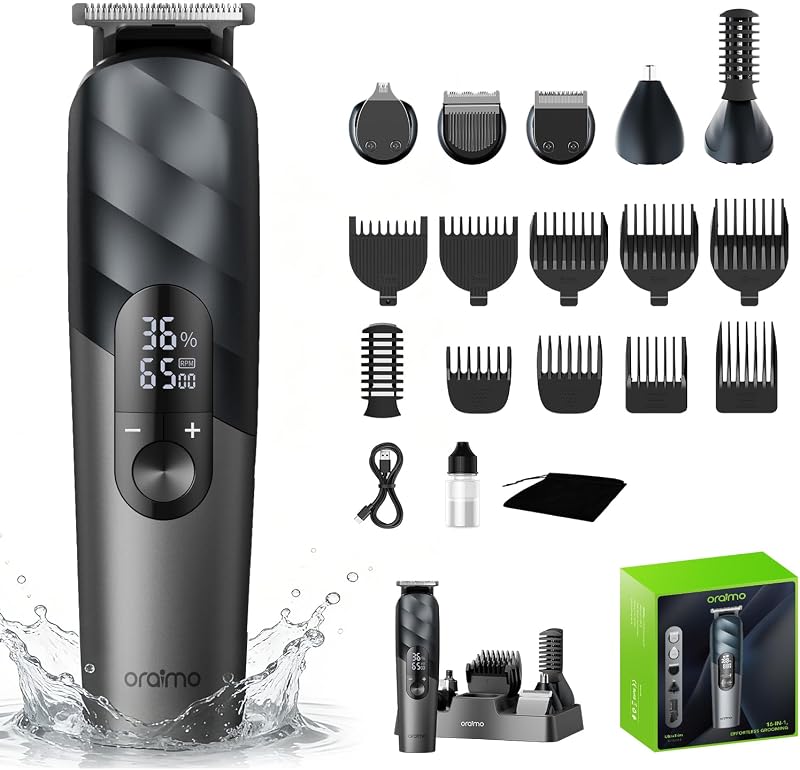 Aparador elétrico sem fio Oraimo OTS-230, kit de cuidados pessoais com 16 acessórios
