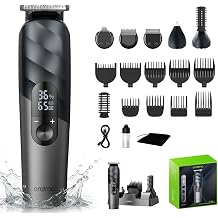 Oraimo 16-in-1 Men's Grooming Kit, Cordless Hair Clipper & Trimmer for Beard, Nose, Ear, Face, Body & Intimate Areas, All-in-One Professional Barber Set with Storage Stand