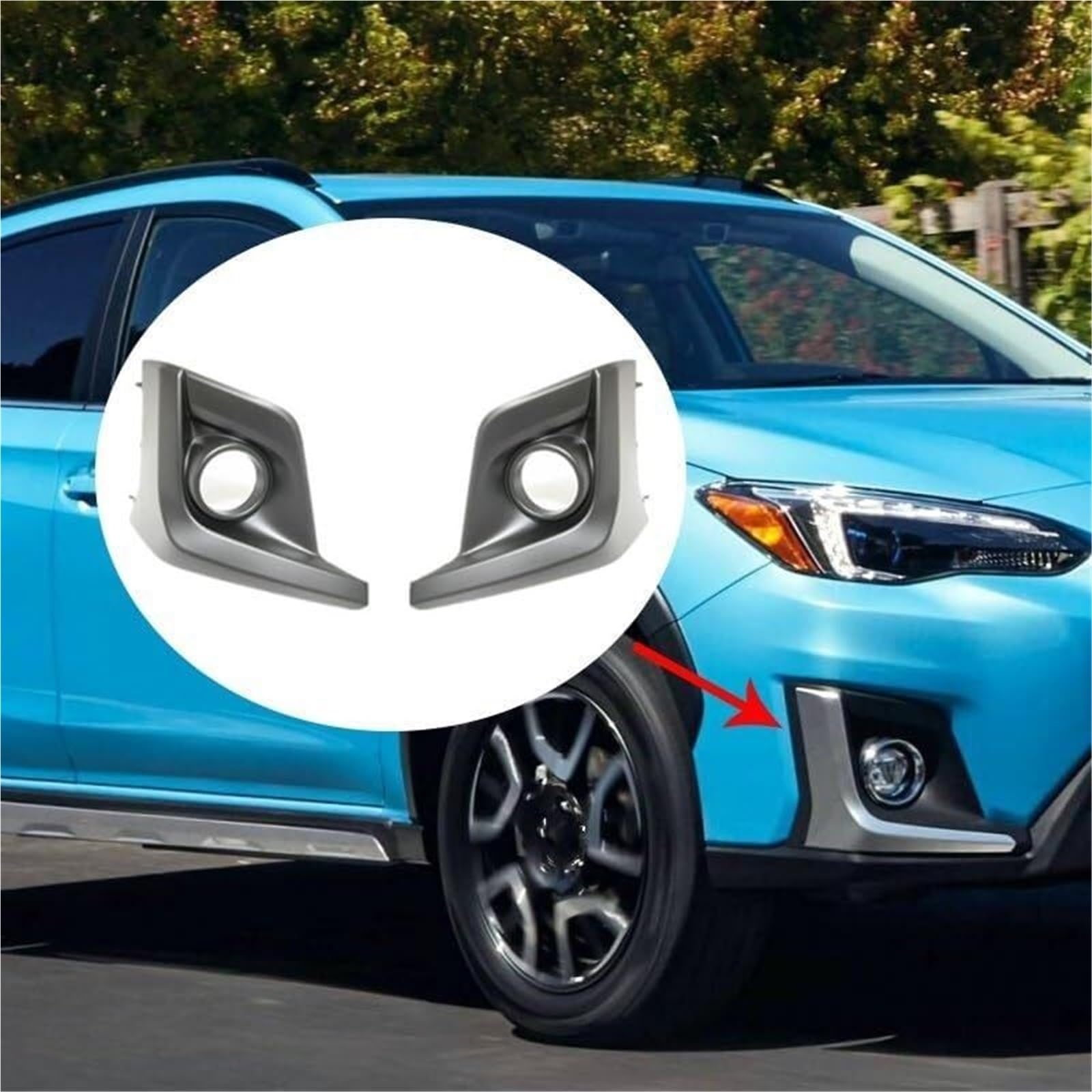 Per Subaru Per Crosstrek XV 2018-2020, cornice paraurti anteriore, copertura fendinebbia(Only Right)