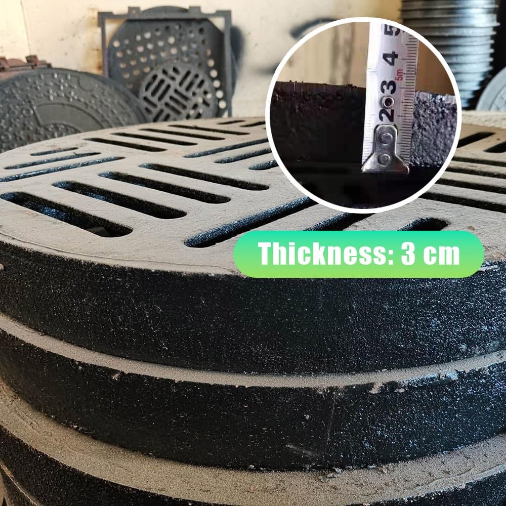 Wytrzymała żeliwna osłona rusztu odpływowego do drenażu wykopu zewnętrznego 30 cm do 66 cm wymienna kratka kanalizacyjna wtyczka ochrona podłogi idealna do ogrodów i tarasów