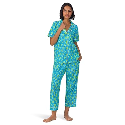 Bedhead PJs Cotton Knit Short Sleeve Cropped PJ Set Women