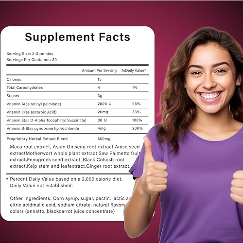 Miniatura 3 de LEAFROOT BBL - Gomitas para el crecimiento de fitness, glúteos más grandes, sabor a bayas con multivitaminas y extractos de hierbas, apoyo para