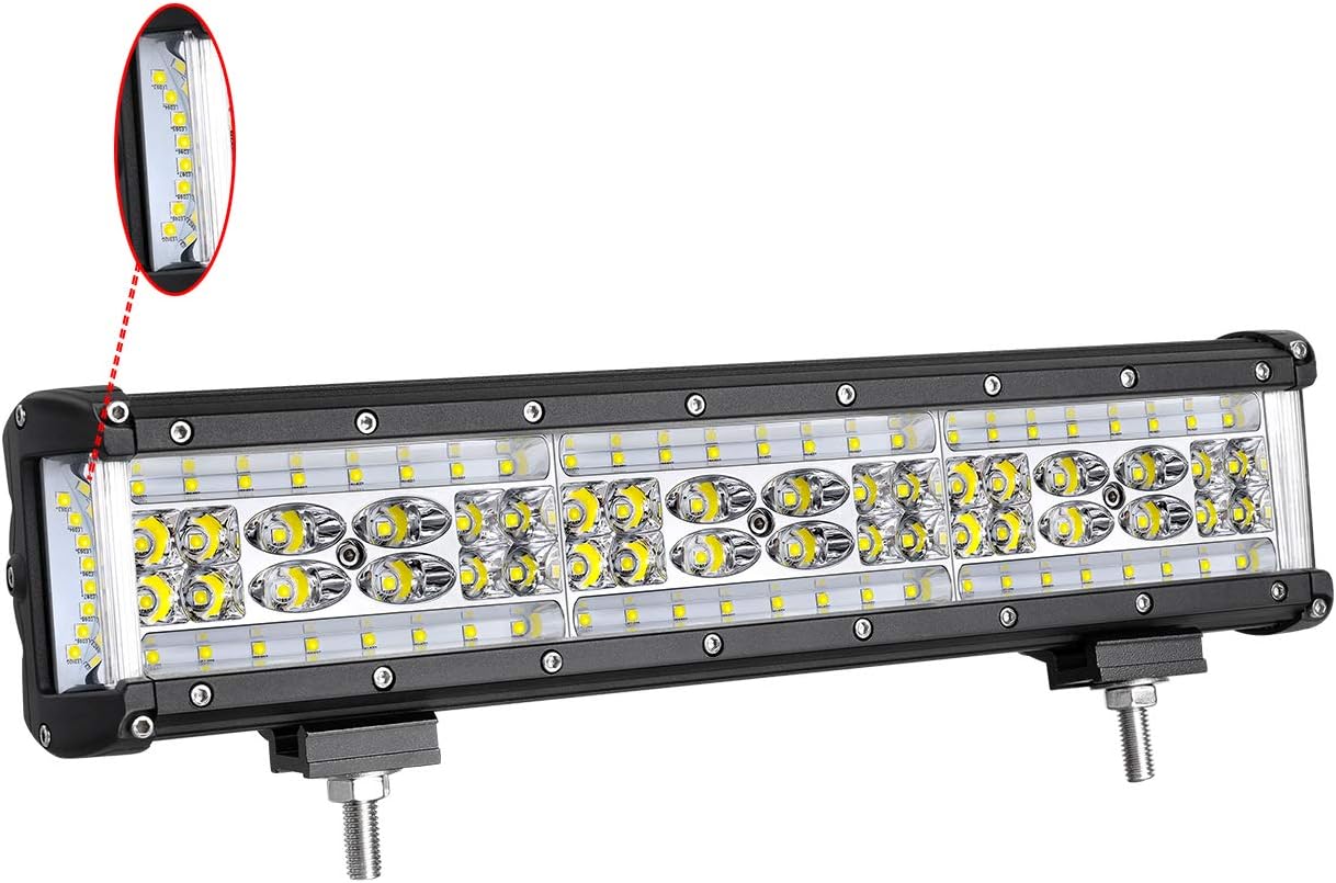 LED Light Bar, Moso LED 14 inch LED Side Shooter LED Spot Flood Combo Light LED Driving Light LED Fog Light Work Light for Truck Off Road ATV SUV