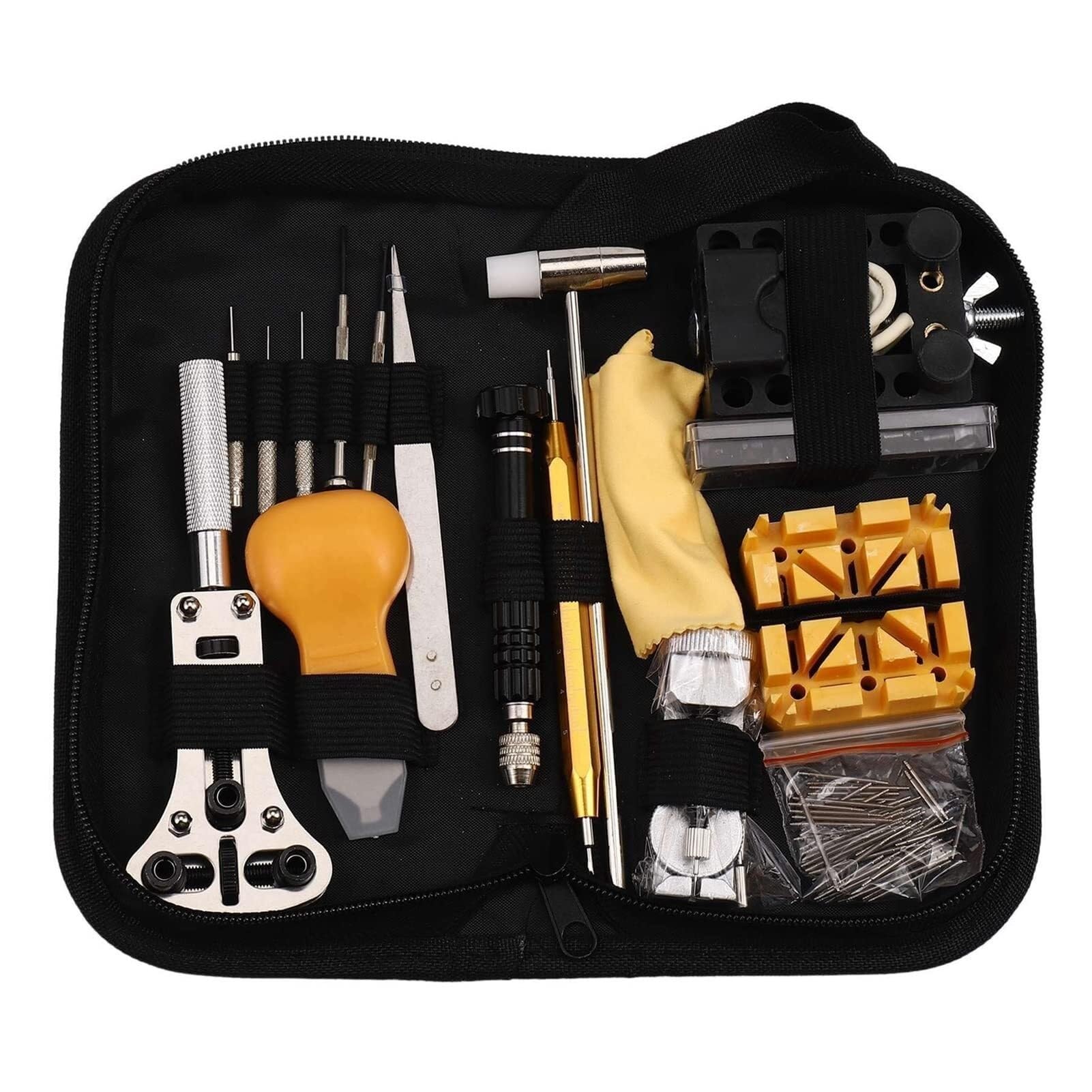 Kit de herramientas de reparación de relojes de 150 piezas, extractor de pasadores de eslabones de reloj, abridor de carcasas, extractor de barra de resorte, reemplazo de batería de reloj, a