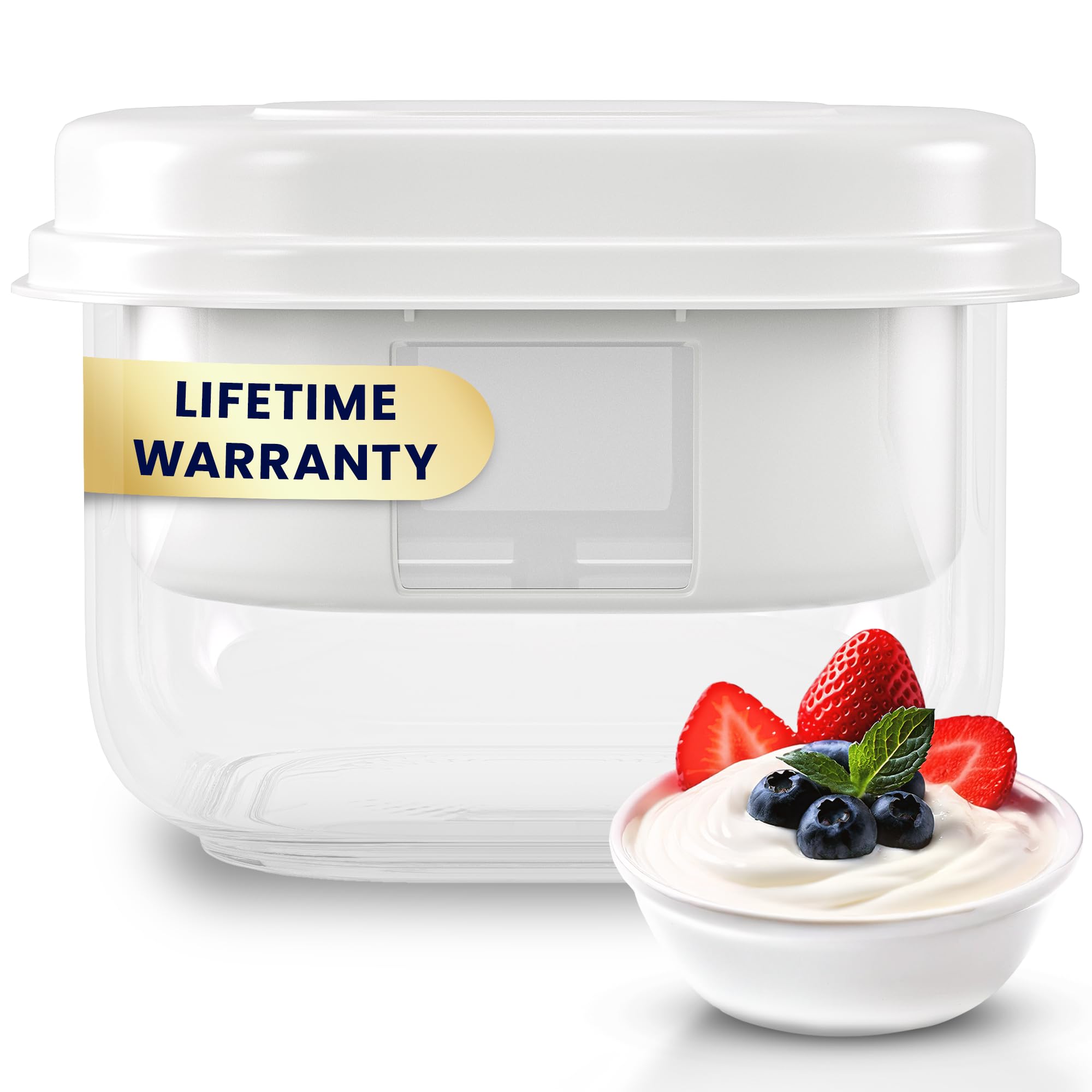 Yogurt Strainer - Make Delicious, High Protein, Greek Yogurt - 70% Less Sugar & Lactose - Fine Mesh Nylon Greek Yogurt Maker - 100% BPA-Free & Dishwasher Safe with Large 2.3 Quart Capacity