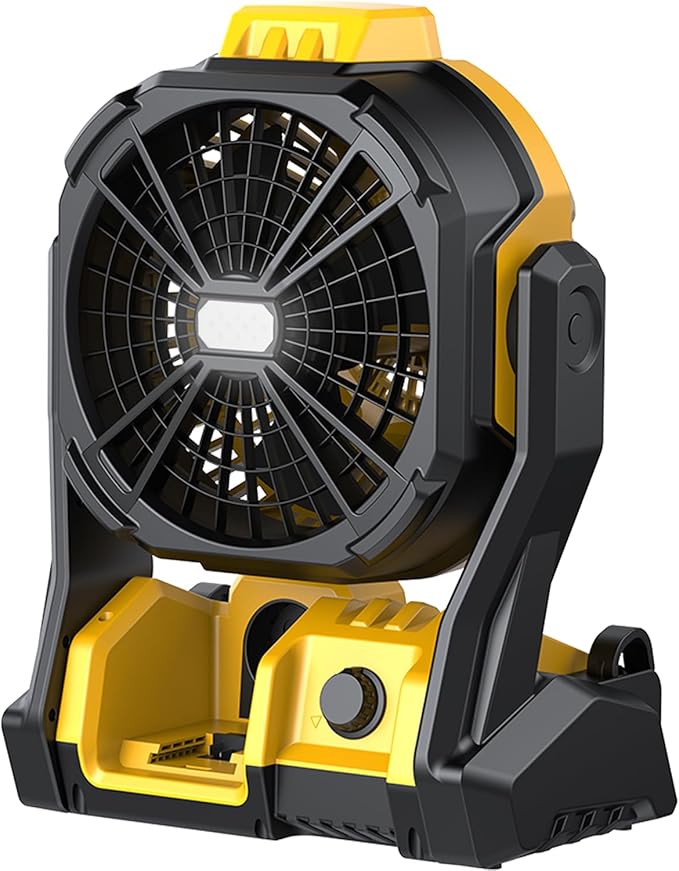 Amazon.com: DeForce Jobsite Fan, Battery Operated Fan, with LED Lights ...