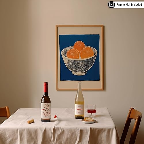 Miniatura 3 de Poster Master Póster de naranjas en un tazón, impresión naranja retro, arte de frutas, arte de comida y bebida, arte bohemio elegante, arte cítrico,