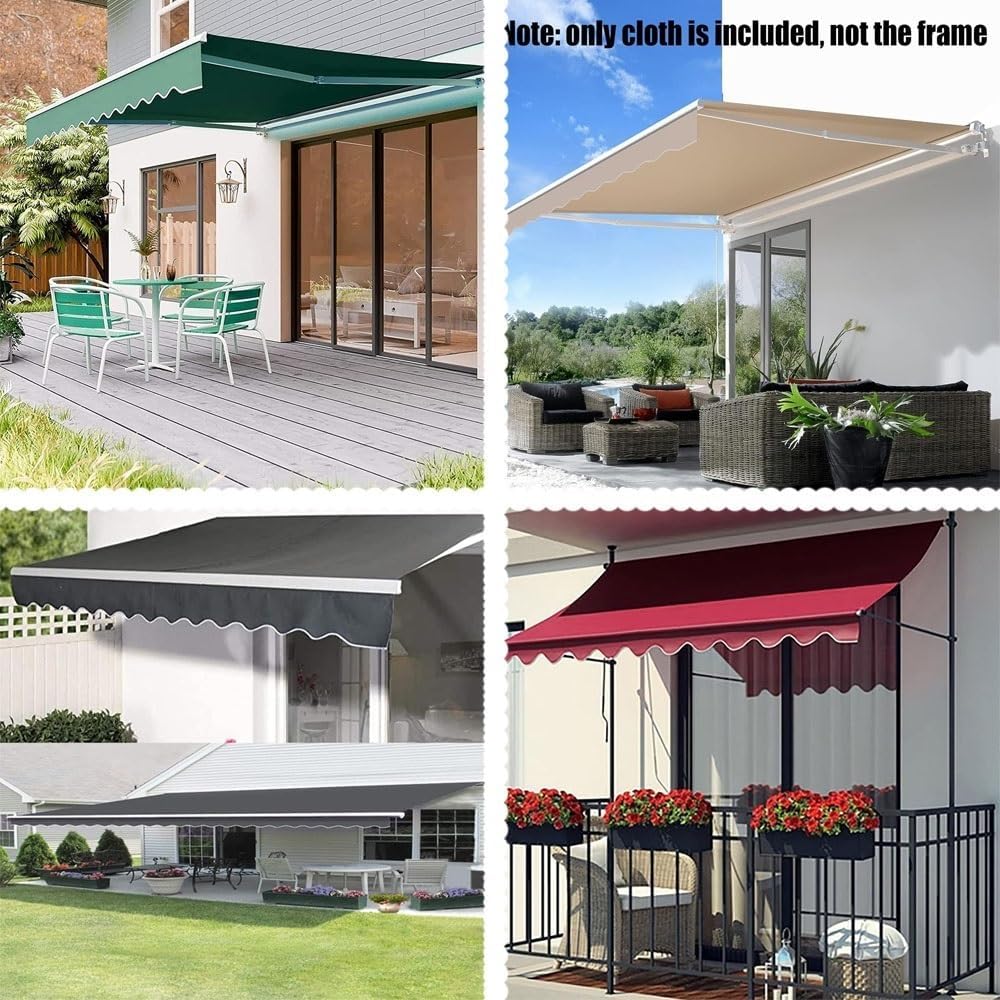 Patio Awning Top Replacement Fabric,10ft 12ft 16ft 20ft Sun Shade Shelter,Replacement Outdoor Sunshade Canopy Waterproof Canvas Replacement Top Cover﻿(Beige,13x10ft/400x300cm)
