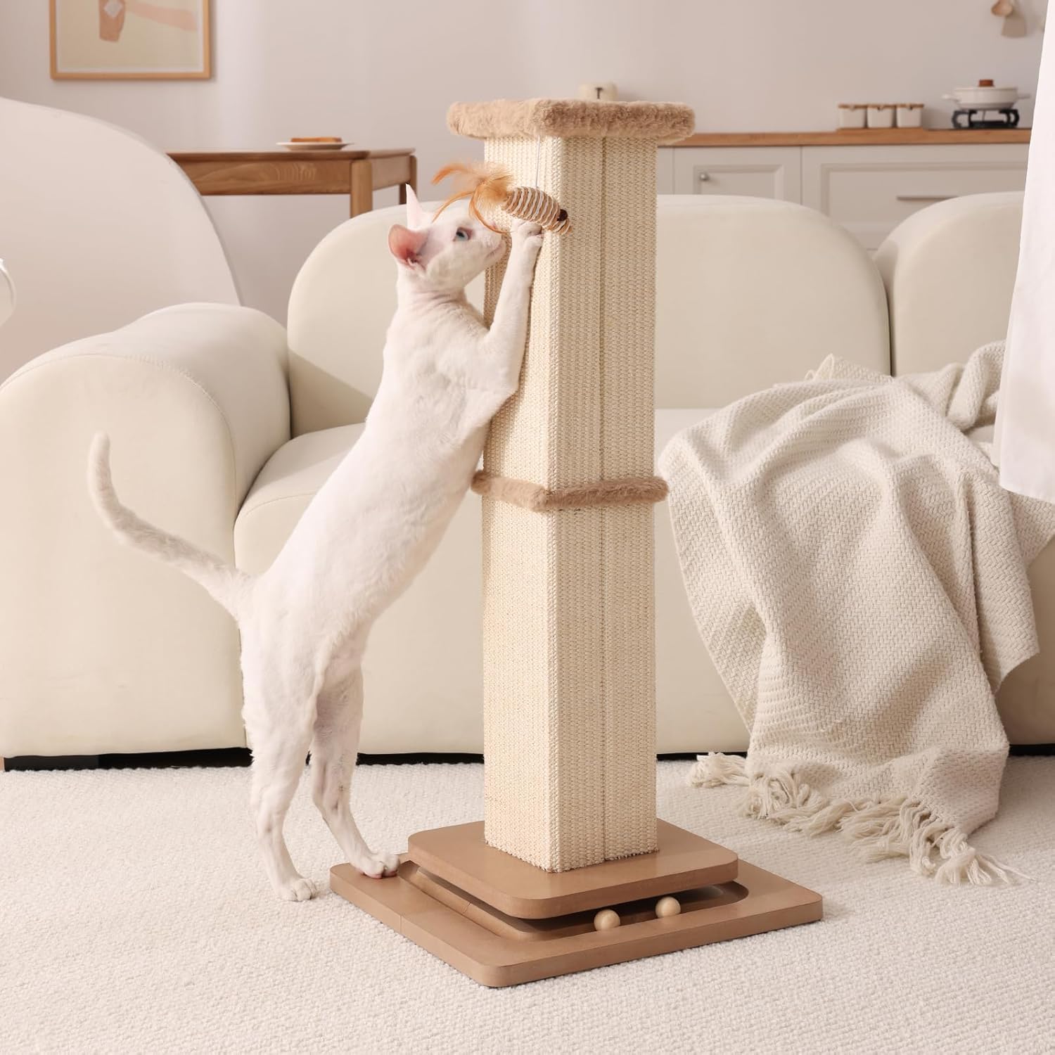 Aplatho Tall Cat Scratching Posts for Indoor Cats 32" Cat Scratching Post for