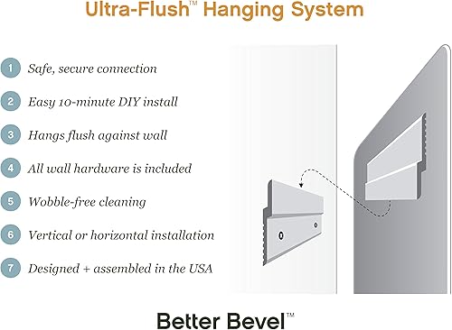 Miniatura 9 de Better Bevel - Espejo con marco de metal de níquel de 20 x 30 pulgadas, espejo rectangular de pared para baño, esquina redondeada