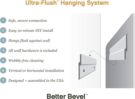 Better Bevel Wall Mirror | Bathroom Vanity Mirror | Black Metal Frame | 20 x 30 Rectangle