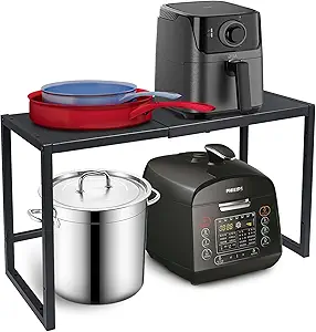 Expandable Metal Storage Shelves, Heavy Duty Adjustable Rack for Kitchen, Closet, Garage