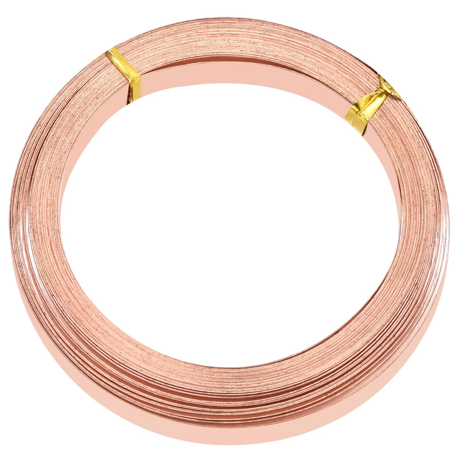 PATIKIL Filo Piatto in Ottone 2 Rotoli 30 Calibro/0,25x3mm Dia 6m/19,69 Piedi Filo Piatto Flessibile per Creazione Gioielli Fai da Te, Ottone