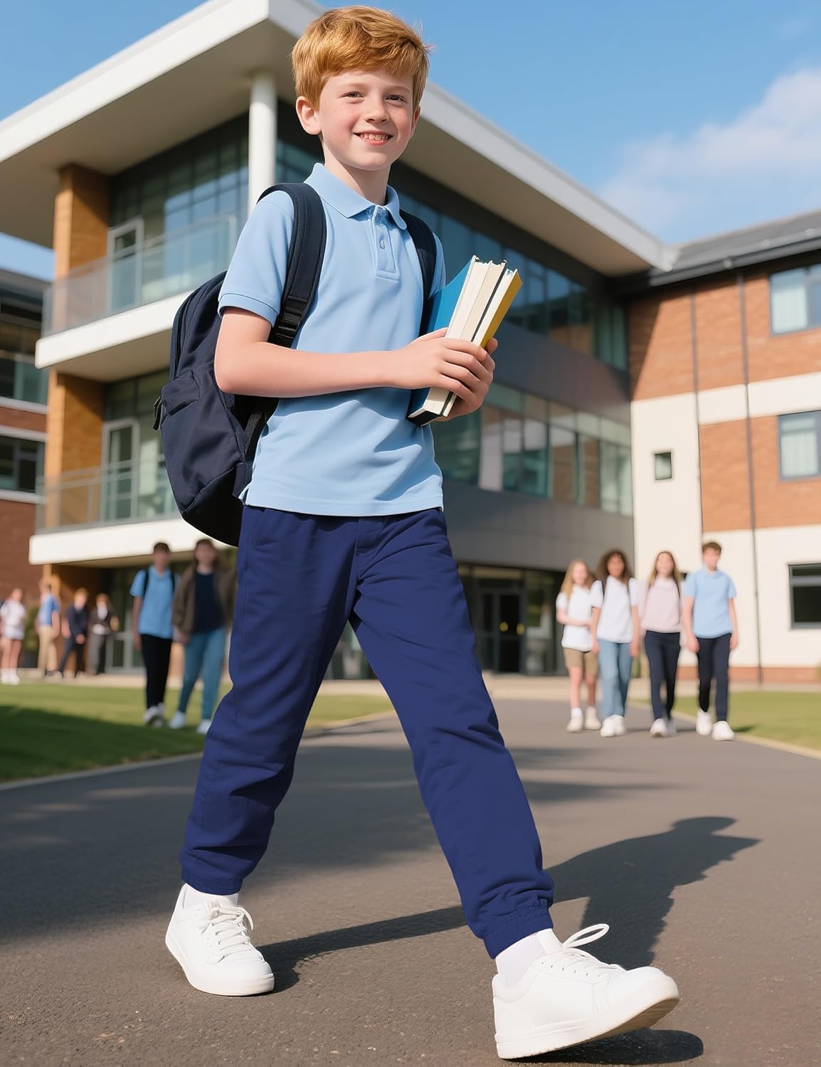 KEREDA Boys Uniform Pants Twill Pull On Jogger Pants for Boys School Clothes with Pockets - Image 3