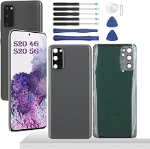 Replacement Battery Cover for Samsung Galaxy S20 Back Cover for Samsung Galaxy S20 Battery Cover with Camera Lens + Tools (Grey)