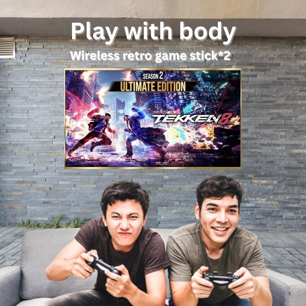 M15 Retro Games Console Stick with 24000 Built-in Classic Games, Dual Wireless Gamepads, 4K HDMI TV Output, 128 gb Card Support, Plug & Play Gaming System (NO Memory card is in the box) 4