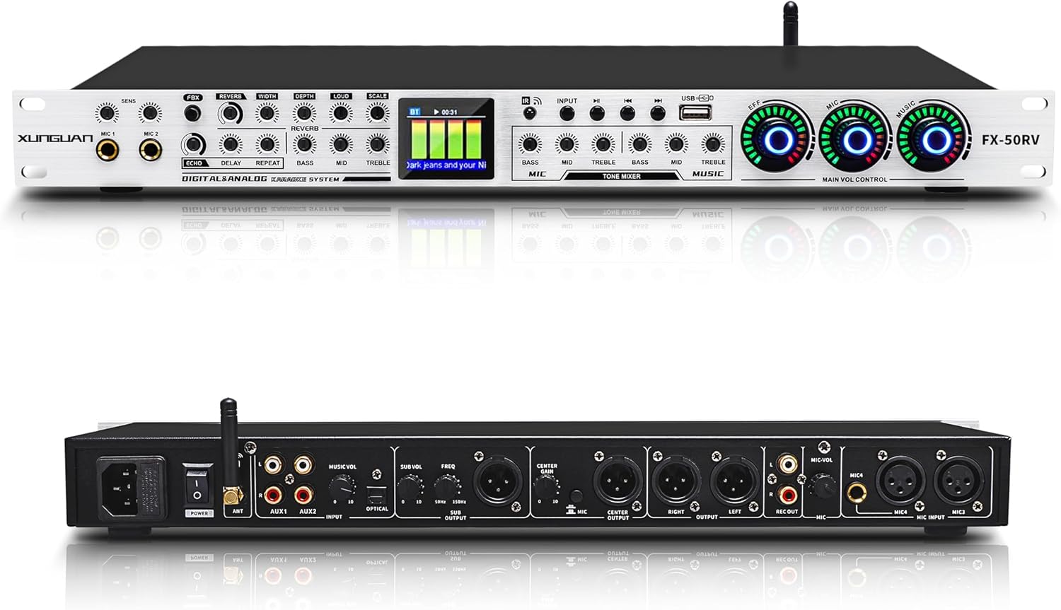 Amazon.com: XUNGUAN Professional KTV digital pre-effector, audio ...