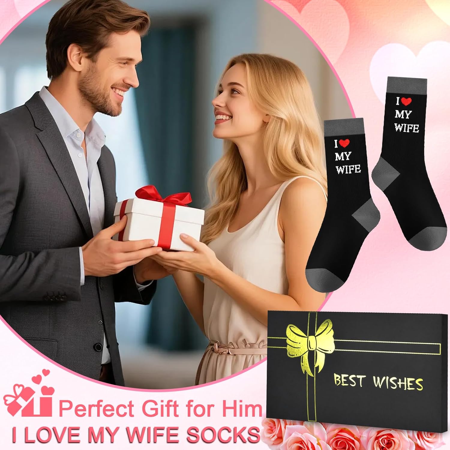 Dealswin Husband Gifts for Anniversary, Birthday, Valentine's Day, Wedding, Stocking Stuffer, Gift for Men Him Funny Socks - Image 6