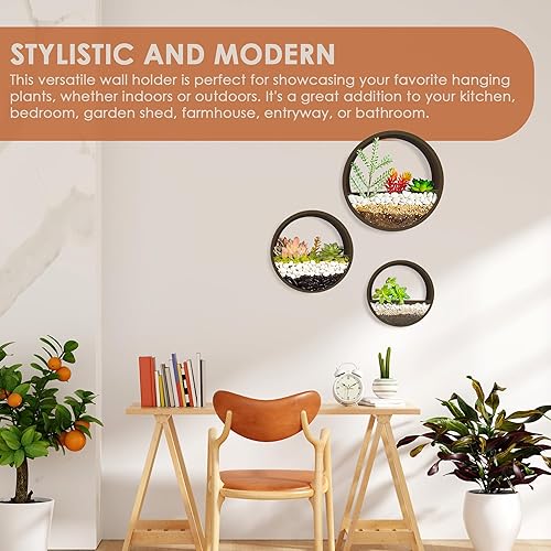 Miniatura 4 de Macetas colgantes enmarcadas con frente de cristal accesorios estéticos perfectos para pared, elegante juego de decoración para el hogar (pequeño,