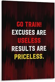 Gym And Fitness Motivation Sport Text Art Poster Canvas Printing Art Poster for Living Room Bedroom, Office Decor Aesthetic 12x18inch(30x45cm)