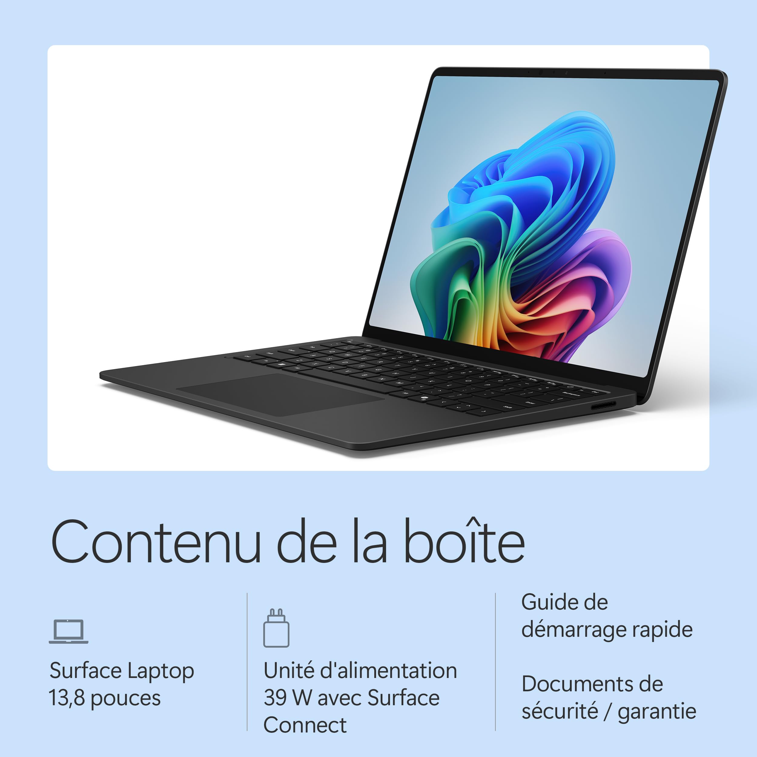 Microsoft Surface Laptop, 13.8" | Snapdragon X2 Elite | 16Go RAM, SSD 512Go | Ecran Tactile LCD 13.8” | Copilot+ PC | Noir | Windows 11 Home | dernier modèle (8e édition)