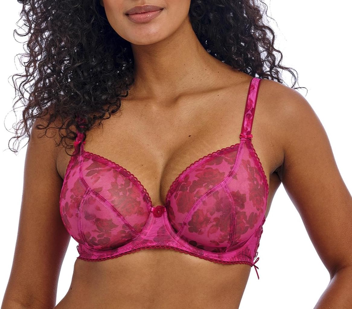 Freya Womens Rose Blossom Underwire Plunge Bra
