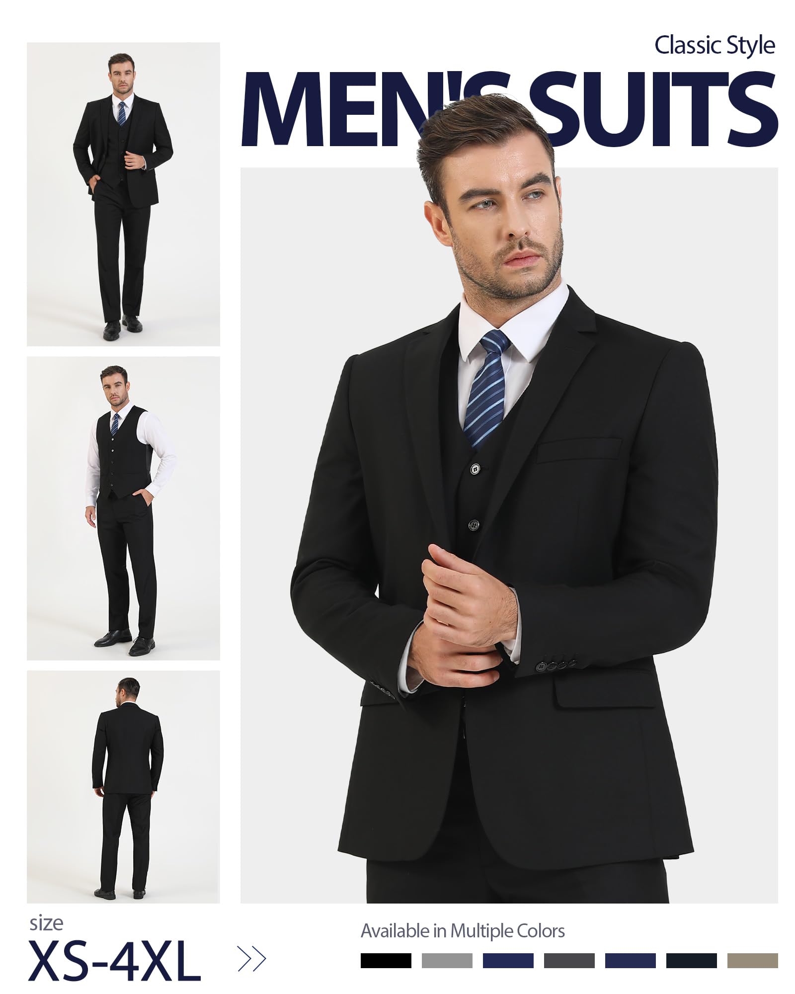 Cooper & Nelson Cooper & Nelson Trajes de 3 Piezas para Hombre Esmoquin Hombre