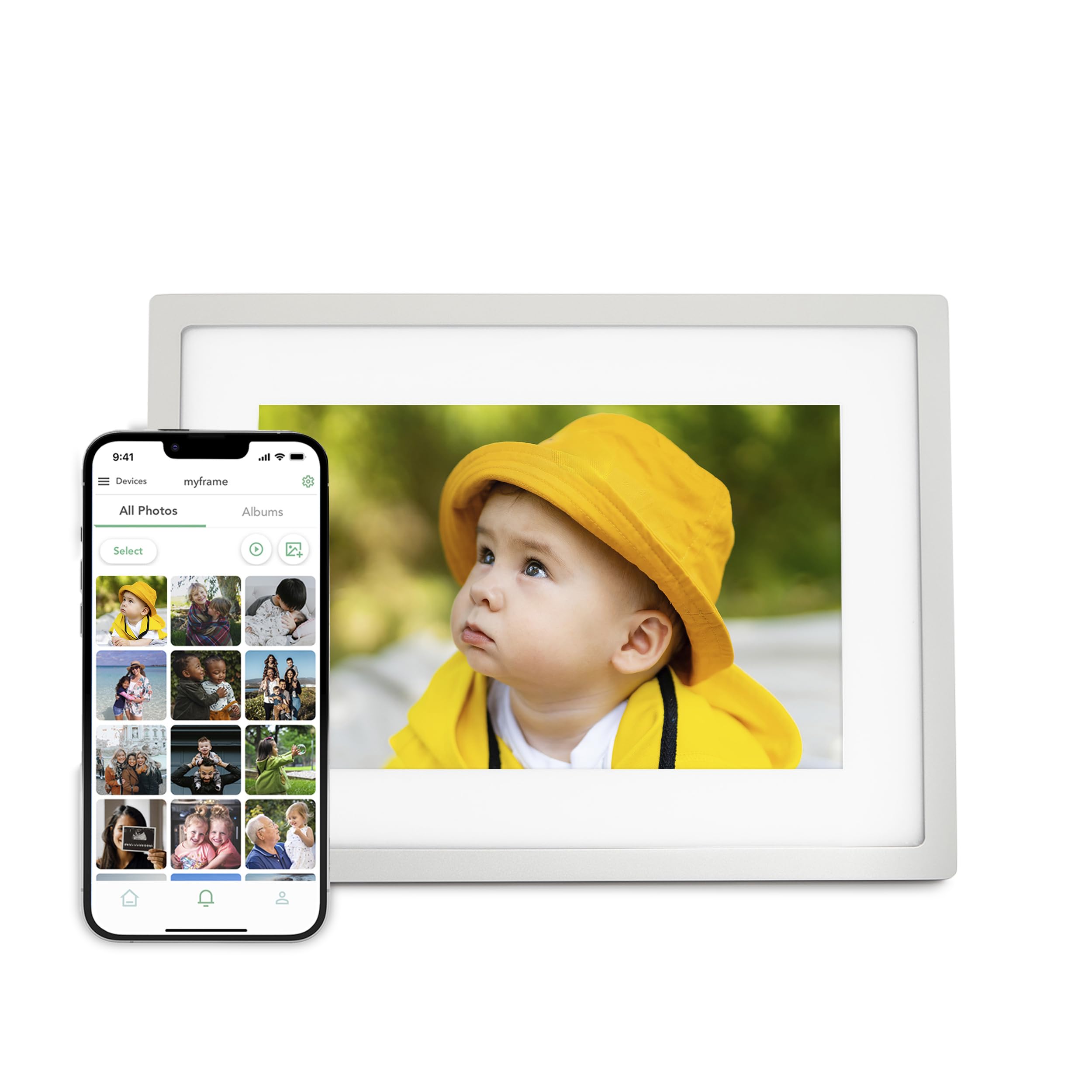 SkylightDigital Picture Frame - WiFi Enabled with Load from Phone Capability, Touch Screen Digital Photo Frame Display - Customizable Gift for Friends and Family - 10 Inch Silver