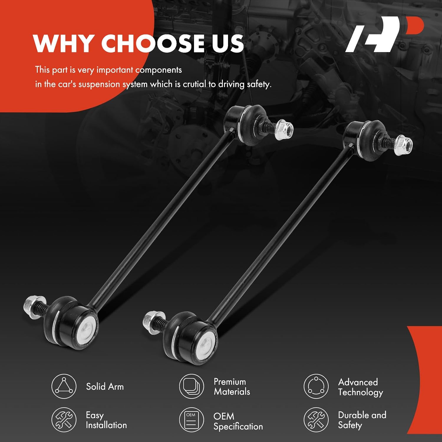 A-Premium 2 x Front Sway Bar Links Stabilizer Bar Links, Compatible with Ford Fiesta 11-19, EcoSport 18-22 & Toyota Yaris 19-20, Yaris iA 17-18 & Mazda CX-3 16-22, 2 11-14 & Scion iA 16